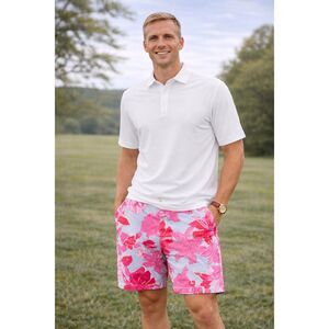 VINEYARD VINES Kentucky Derby Floral Breaker Shorts Pink Blue Stripe Preppy